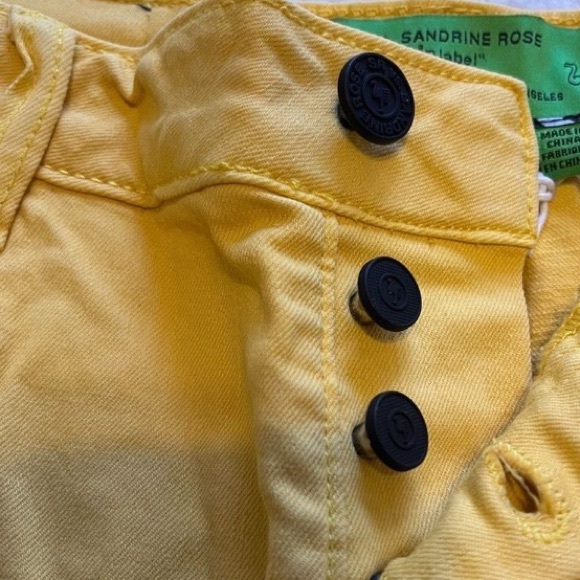 NEW SANDRINE ROSE X FREE PEOPLE WIDE LEG YELLOW HIGH RISE CROP JEANS 25, NWT - Picture 4 of 12